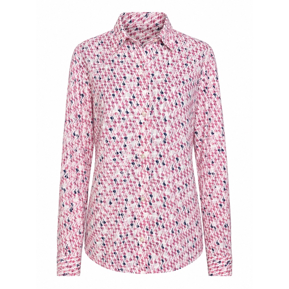Vineyard Vines Womens Button Down 10 Pink Sailboat Coastal Preppy Cotton